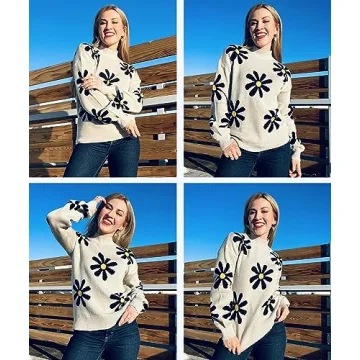 Trendy Long Sleeve Turtleneck Pullover Sweater - Zeagoo