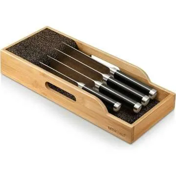 Bamboo Knife Drawer Organizer for Smart Kitchen Storage