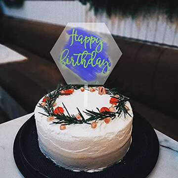 10 PCS 5 inch Acrylic Cake Toppers Blank DIY Birthday Cake Toppers for Wedding Engagement Birthday Party Graduation Anniversary Events Custom Printable Painted Cake Decorations