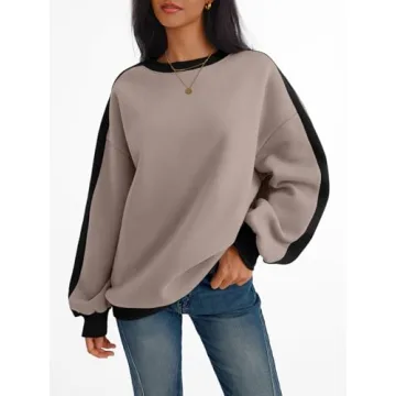Trendy Queen Women’s Oversized Sweatshirt - Color Block Style
