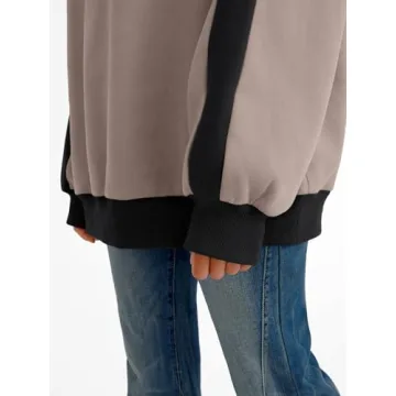 Trendy Queen Women’s Oversized Sweatshirt - Color Block Style