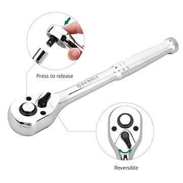 Amazon Brand - Denali 142-Piece Mechanics Tool Kit and Socket Set, 19 x 14.2 x 3.9 in