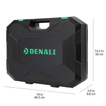 Amazon Brand - Denali 142-Piece Mechanics Tool Kit and Socket Set, 19 x 14.2 x 3.9 in