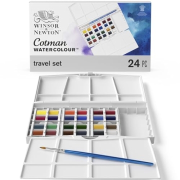 Winsor & Newton Cotman Watercolor Set, 24 Half Pans
