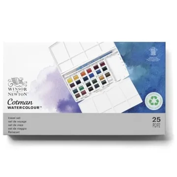 Winsor & Newton Cotman Watercolor Set, 24 Half Pans