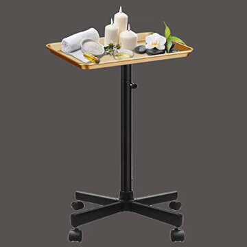 Retain Time Premium Aluminum Salon Tray, Sturdy Corrosion-Resistant Adjustable Tray is Used for Tattoo Tray, Salon Tool/Color Tray, Beauty Spa Tray, Dentist Tray, Etc.(Black+Gold)