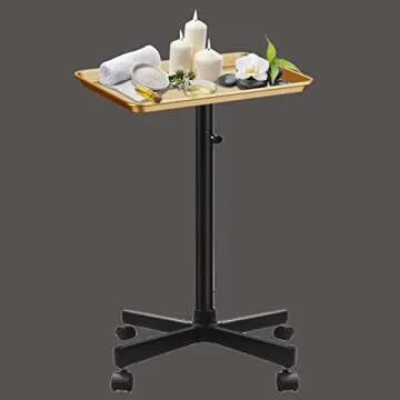 Retain Time Premium Aluminum Salon Tray, Sturdy Corrosion-Resistant Adjustable Tray is Used for Tattoo Tray, Salon Tool/Color Tray, Beauty Spa Tray, Dentist Tray, Etc.(Black+Gold)