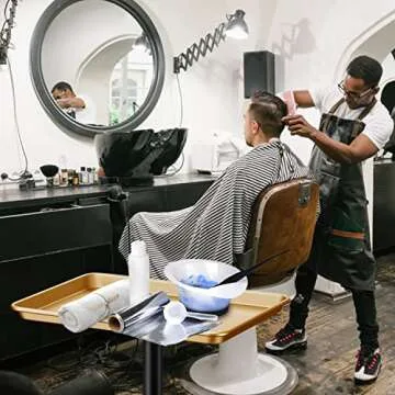 Retain Time Premium Aluminum Salon Tray, Sturdy Corrosion-Resistant Adjustable Tray is Used for Tattoo Tray, Salon Tool/Color Tray, Beauty Spa Tray, Dentist Tray, Etc.(Black+Gold)