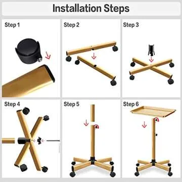 Retain Time Premium Aluminum Salon Tray, Sturdy Corrosion-Resistant Adjustable Tray is Used for Tattoo Tray, Salon Tool/Color Tray, Beauty Spa Tray, Dentist Tray, Etc.(Black+Gold)