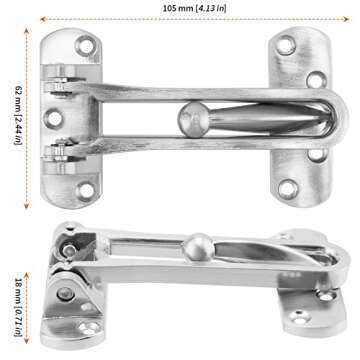 HOZEON 4 Pack Security Swing Bar Door Guard, Latch Guard Clasp Front Door Latch Lock, Door Reinforce...