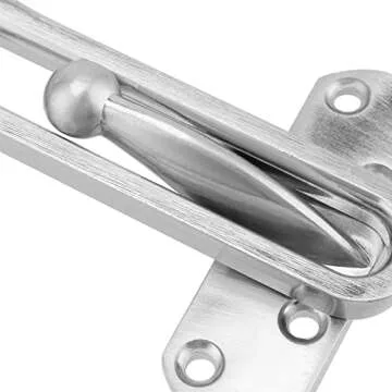 HOZEON 4 Pack Security Swing Bar Door Guard, Latch Guard Clasp Front Door Latch Lock, Door Reinforcement Locks for Inside Doors, Swing-in Doors, Hotel Door Latches, Silver