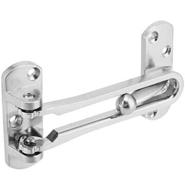 HOZEON 4 Pack Security Swing Bar Door Guard, Latch Guard Clasp Front Door Latch Lock, Door Reinforcement Locks for Inside Doors, Swing-in Doors, Hotel Door Latches, Silver