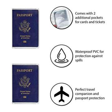 Millennial Essentials Waterproof Passport Covers - Travel Pack of 6