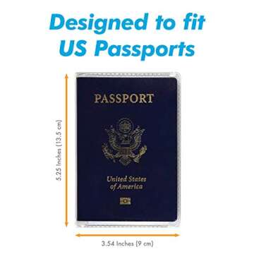 Waterproof Passport Cover Pack of 6 for Travelers