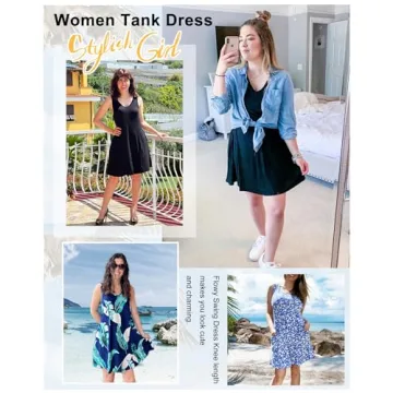 AUSELILY Women's Sleeveless V Neck Mini Dress Beach Cover Up Swimwear Bathing Suit Sundresses with Pockets 2025 New Purple Gray S