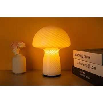 Dimmable Mushroom Lamp, Vintage Style Small Nightstand Lamp