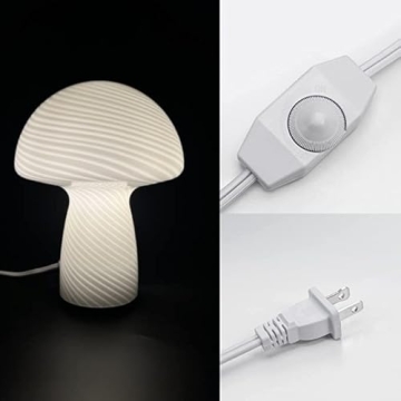 Dimmable Mushroom Lamp, Vintage Style Small Nightstand Lamp