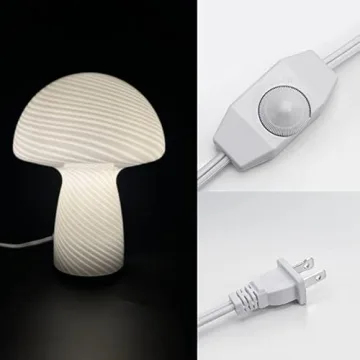 Dimmable Mushroom Lamp, Vintage Style Small Nightstand Lamp