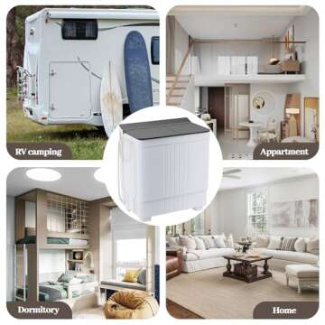 Elevon Portable Washing machine, 20lbs Mini Compact Laundry Washing Machine, Twin Tub 12lbs Washer & 8lbs Spinner, Clothes Washer Machine with Drain Pump for Apartment, Dormitory and RVs