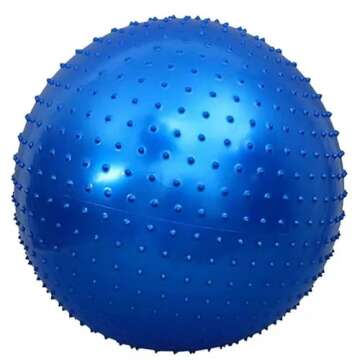 Large Sensory Massage Ball for Kids, 33.5" 85CM Bouncy Exercise Ball for Toddlers, Big Inflatable Ball with Tactile Spikes, Outdoor Ball Pool Ball Yoga Ball, Large Beach Ball (1 SET BLUE BALL)