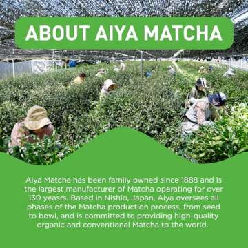 Aiya Organic Ceremonial Grade Matcha Powder - Premium Matcha Ceremonial Grade, Vibrant Jade Green Color, Mild Natural Sweetness, Japanese Tea Ceremonies - 30g Tin