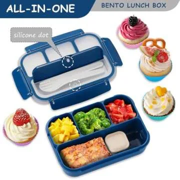 QQKO Leak-Proof 4-Compartment Bento Box for Adults