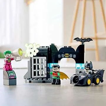 LEGO DUPLO Batman Batcave 10919 Action Figure Toy for Toddlers; with Batman, Robin, The Joker and The Batmobile; Great Gift for Super Hero Kids Who Love Imaginative Play (33 Pieces)