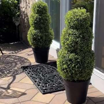 Haute Decor Adjustable Artificial Topiary - Includes 1 Artificial Topiary - Adjustable Configuration up to 64 inches Tall - Topiary for Front Porch - Made of 100% Recycled Plastic