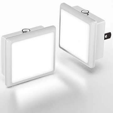 L LOHAS LED Night Lights 2-Pack - Dusk to Dawn Sensor Nightlight with Red Glow for Sleep