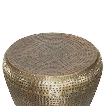 SIMPLIHOME Preston Modern Industrial 22 inch Wide Metal Side Table in Antique Gold, Fully Assembled, End, Bedside Table and Nightstand, for the Living Room and Bedroom