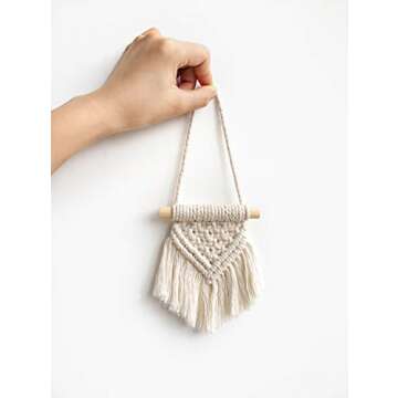 Mkono Mini Macrame Hanging - Boho Decor for Any Space
