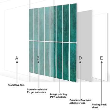 AdoDecor Peel and Stick Tile，New Upgrade Thicker Design Self Adhesive 12" x 12" Large Premium Peel and Stick Backsplash for Kitchen,Bathroom, Living Room, RV Etc（10-Sheet）.