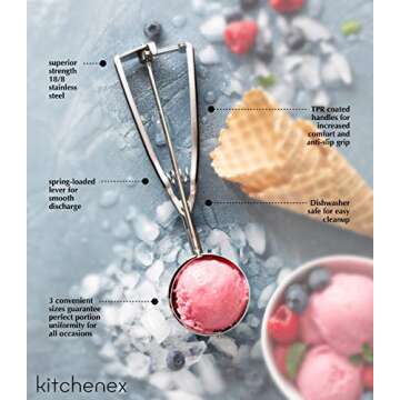 Kitchenex Ice Cream Scoop Set for All Desserts and More