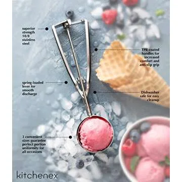 Kitchenex Ice Cream Scoop Set for All Desserts and More