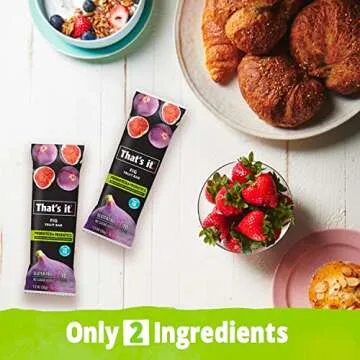 That's it. Fig Probiotic Fruit Bar Pack,. Just Real Fruit + Probiotics, 70 Calories Per Bar, All Natural, 2- Ingredients, Shelf Stable, Allergy-Friendly (12 Count)