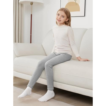 Kiiavoro Girls Fleece Lined Leggings for Winter Comfort
