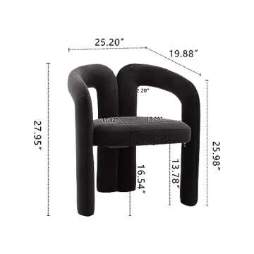 Topjia Modern Barrel Dining Chairs Set of 2,Velvet Upholstered Accent Side Chair with Arms Comfy Makeup Vanity Chairs,Back Comfy Side Chair,Lounge Arm Chair for Kitchen Living Room Chairs