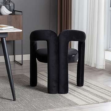 Topjia Modern Barrel Dining Chairs Set of 2,Velvet Upholstered Accent Side Chair with Arms Comfy Makeup Vanity Chairs,Back Comfy Side Chair,Lounge Arm Chair for Kitchen Living Room Chairs