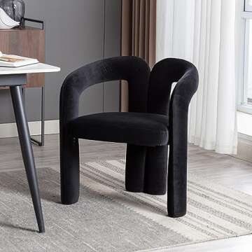 Topjia Modern Barrel Dining Chairs Set of 2,Velvet Upholstered Accent Side Chair with Arms Comfy Makeup Vanity Chairs,Back Comfy Side Chair,Lounge Arm Chair for Kitchen Living Room Chairs