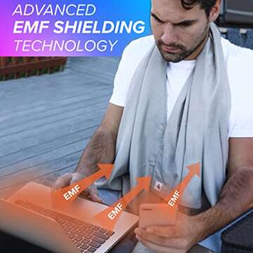 DefenderShield® EMF Protection + 5G Radiation Blocking Scarf - One Size for Men and Women (Grey)