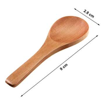 30 Pieces Small Wooden Spoons Mini Nature Wooden Spoons for Jars Mini Tasting Spoons Condiments Salt...