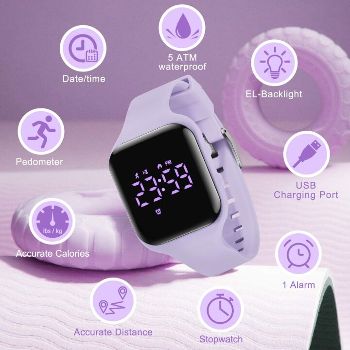 Digital Sport Watch for Kids Fitness Tracker Ages 5-12