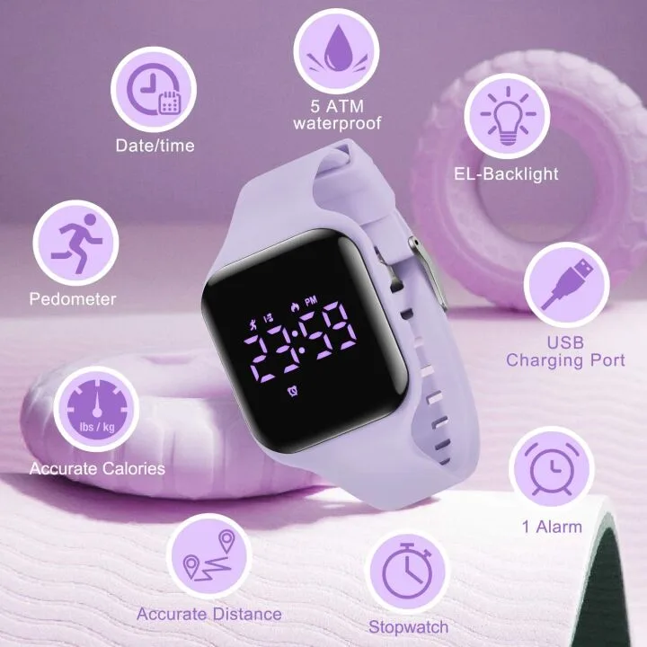 Digital Sport Watch for Kids Fitness Tracker Ages 5-12