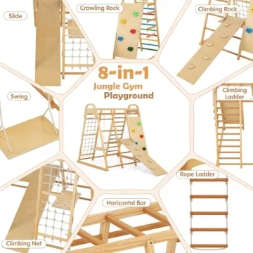 INFANS 8 in 1 Kids Indoor Jungle Gym for Playtime Fun