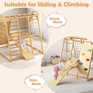 INFANS 8 in 1 Kids Indoor Jungle Gym for Playtime Fun