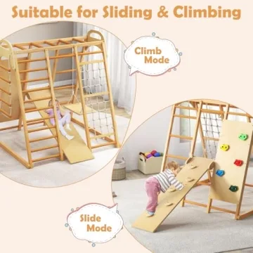 INFANS 8 in 1 Kids Indoor Jungle Gym for Playtime Fun