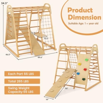 INFANS 8 in 1 Kids Indoor Jungle Gym for Playtime Fun