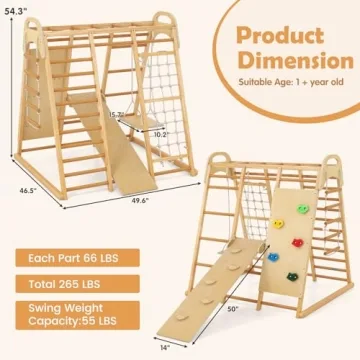 INFANS 8 in 1 Kids Indoor Jungle Gym for Playtime Fun
