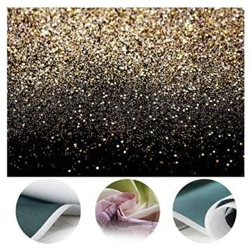 SJOLOON Black and Gold Backdrop Gold Spots Backdrop Vinyl Photography Backdrop Vintage Background for Family Birthday Party Newborn Studio Props 11547(7x5FT)