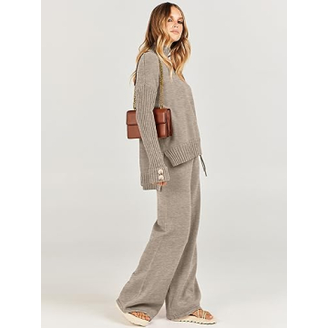 Caracilia Women's Knit Sweater Set Fall Lounge Outfit